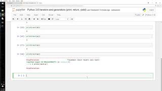 Python Iterators and generators print return yield 36 [upl. by Shuler158]