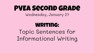 Writing Second Grade Topic Sentences for Informational Writing [upl. by Mercorr]