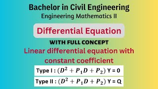 Linear differential equation with constant coefficient  Engineering Mathematics II  1 [upl. by Hettie]