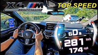 BMW X4M Competition LCI  TOP SPEED on UNLIMITED AUTOBAHN in GERMANY [upl. by Aicenet384]