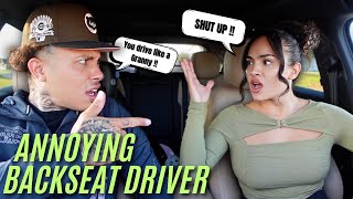 ANNOYING BACKSEAT DRIVER PRANK ON WIFE she went off [upl. by Joshua]