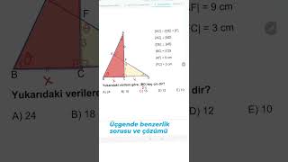 Üçgende benzerlik sorusu ve çözümü [upl. by Einhpets27]