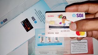 sbi global contactless master debit card unpacking [upl. by Enoryt337]