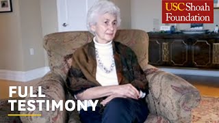 Jewish Holocaust Survivor Selma Rossen  Last Chance Testimony Initiative  USC Shoah Foundation [upl. by Ynney]