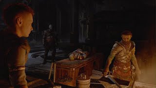 God of War Ragnarök Ps5 Kratos and Atreus Came to meet Sindri after Brok Died [upl. by Asiulairam]