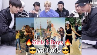 BTS REACTION 🔥 Girls Attitude Boys Power 🔥Best Tiktok video 🔥 Ultimate Reels Video 🔥 [upl. by Irafat]