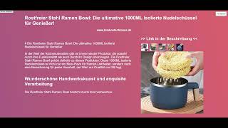 Rostfreier Stahl Ramen Bowl Die ultimative 1000ML Isolierte Nudelschüssel für Genießer [upl. by Sunev908]