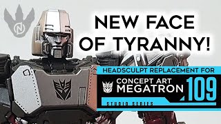 3D PRINTED UPGRADE NEW HEAD SCULPT FOR MEGATRON STUDIO SERIES 109  CONCEPT ART [upl. by Antons]