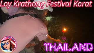 Loy Krathong Korat Thailand thailand loykrathong travel [upl. by Haukom347]