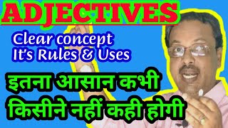 Adjectives English grammar Its clear concepts and Its Rules with examples CBSE In hindi [upl. by Drummond243]