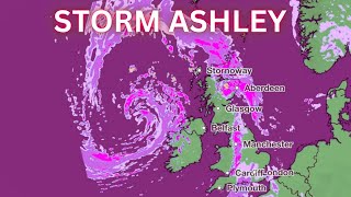 Storm Ashley affecting the British isles and to affect Norway Severe weather Europe October 20th [upl. by Dranoc]