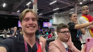 REACTION SWITZERLAND WINNING EUROVISION 2034 LIVE FROM THE PRESS CENTRE [upl. by Ahsikar]