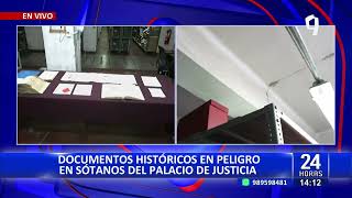 Documentos históricos en riesgo de perderse por filtración de agua en Palacio de Justicia [upl. by Wehttan]