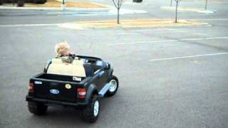 Henry on his power wheels f150 [upl. by Alair]