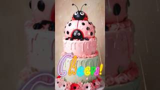 HAPPY Birthday video card with Cake  AI GENERATED VIDEOS aiART ladybug viralvideo viralshorts [upl. by Tammi604]