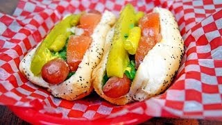 How to build a Chicago Style Hot Dog Chicago Hot Dog Recipe [upl. by Enaillil]