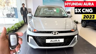 2023 HYUNDAI AURA SX CNG  FULL DETAILED REVIEW WITH ON ROAD PRICE 🔥 [upl. by Nit168]