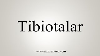 How To Say Tibiotalar [upl. by Ellennahc]