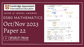 IGCSE Mathematics Paper 22  OctNov 2023  058022ON23 FULLY SOLVED [upl. by Katalin32]