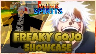 ANIME SPIRITS FREAKY GOJO SHOWCASE  NEW RACEPERK [upl. by Evyn]