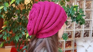 Salaş Akordeon Bere KadınErkek Slouch Knitted Hat [upl. by Tearle]