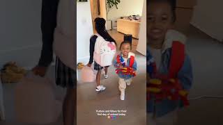 Cardi taking her babies Kulture and Wave to their first day of school🥹 cardi cardib cardibbaby [upl. by Nylesoy]