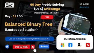 Day  1160  Balanced Binary Tree  Leetcode  Asked in microsoft facebook amazon adobe [upl. by Jannel]