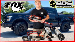 BDS 3quot Lift Kit install with Fox Performance Elite Coilovers  Ford F150  Truck Mods [upl. by Sanfred]