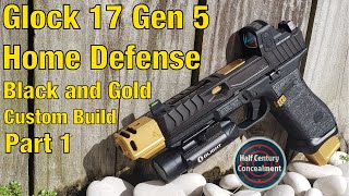 Glock 17 Gen 5 Home Defense Custom Build Part 1 with focus on the stippling and extended mag release [upl. by Yenetruoc]