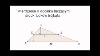 Twierdzenie o odcinku łączącym środki boków trójkąta [upl. by Ciryl]