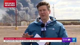 Oil refinery explosion rocks Superior Wis area [upl. by Eimat]