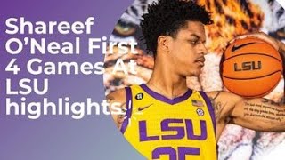 Shareef ONeal FIRST 4 GAME Highlights AT LSU Avg 28 PTS 44 REB [upl. by Merill]