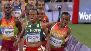 Beatrice Chebet Womens 5000m Gold Medal Faith Kipyegon amp Gudaf Tsegay Fight olympic paris 2024 [upl. by Elisee85]