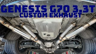 Genesis G70 33T Exhaust  Secondary DP amp Custom Axle back [upl. by Ycnay2]