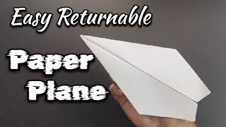 Easy Returnable paper plane  Paper Glider  Paper Aroplane  Origami Plane [upl. by Lezlie189]