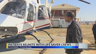 Patients airlifted to hospitals reunite with flight team [upl. by Ahseet]