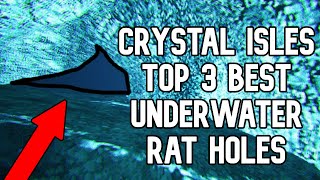 BEST Crystal Isles Underwater Rat Holes amp Base Locations for Official PvP  ARK Survival Evolved [upl. by Aihsital]