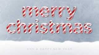 Snow Covered Candy Cane Text Effect in Photoshop [upl. by Leacim514]