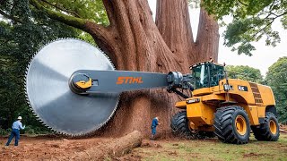 Extreme Dangerous Fastest Big Chainsaw Cutting Tree Machines  Monster Stump Removal Excavator 59 [upl. by Eitnom]