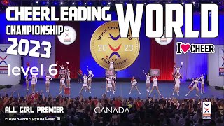 5 Canada TEAM  All Girl Premier  Cheerleading World Championship 2023 [upl. by Salsbury]