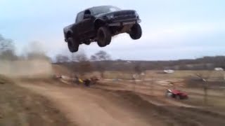 Ford Raptor jumps 90 feet [upl. by Lud129]