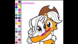 My Little Pony Games  My Little Pony Coloring Games Rarity And AppleJack [upl. by Teyut]