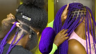 How To Do Yarn Twists On Natural Hair [upl. by Bopp]