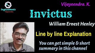 poem INVICTUS Explained in detail [upl. by Thia]