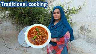 Restaurant Style Cholay Recipe  Traditional Cooking By Pak Village  Lahori Channa Recipe [upl. by Salangi]