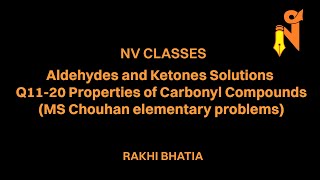 Aldehydes and Ketones Solutions Q1120 Properties of Carbonyl Compounds MSC elementary problems [upl. by Acinyt867]