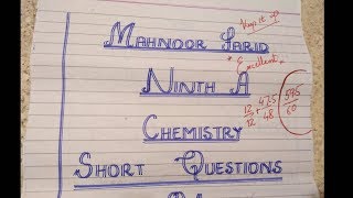 Solved paper of our topper student Paper presentation of Chemistry [upl. by Errol]