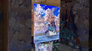 Impressionist painting timelapse of Charleston harbor oilpainting impressionism landscapepainting [upl. by Eskil]