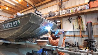 Boat Repair Aluminum MIG Welding [upl. by Notlrahc]