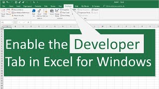 How to Enable the Developer Tab in Excel for Windows [upl. by Yrekaz]